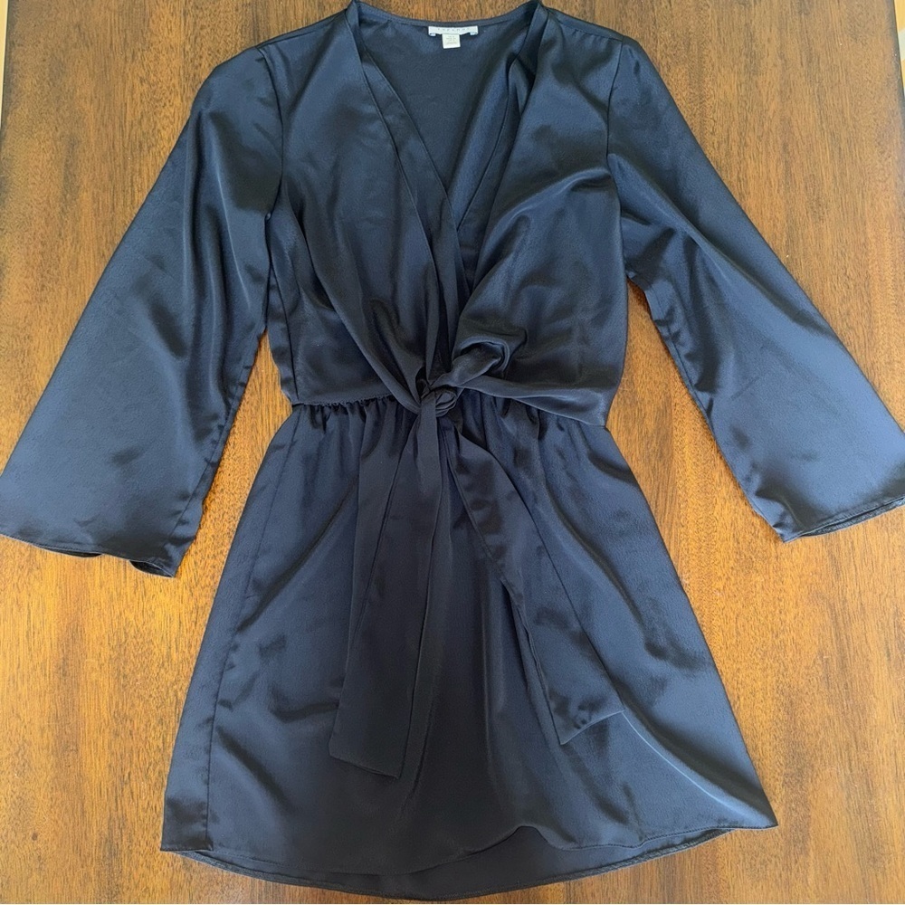 Topshop Women's Tiffany Knot Mini‎ Dress Black Size US 4
